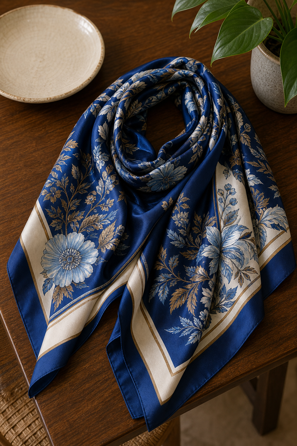 Printed silk scarf