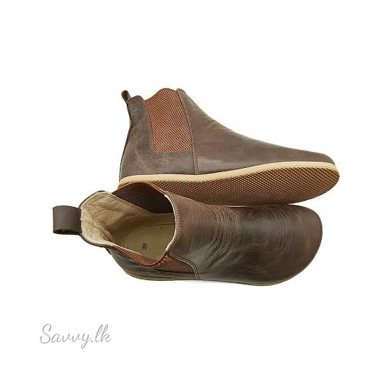 Brown leather boots